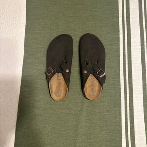 Birkenstock Brown Suede Boston Clogs, size 40 regular